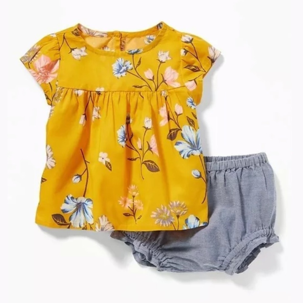 Old Navy Printed Top & Bloomers Set For Baby Girl